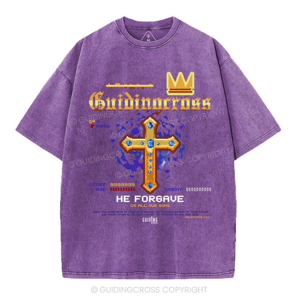He Forgave Us All Our Sins Christian Washed T-Shirt