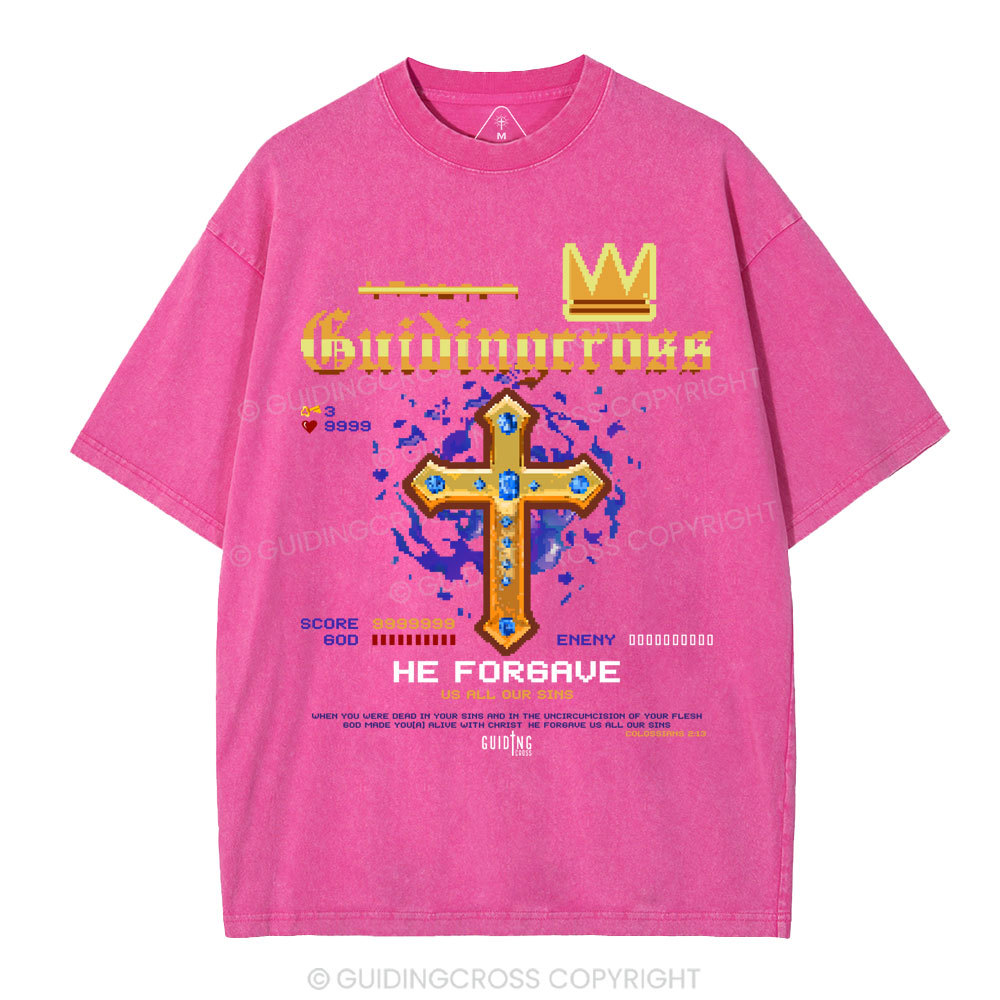He Forgave Us All Our Sins Christian Washed T-Shirt