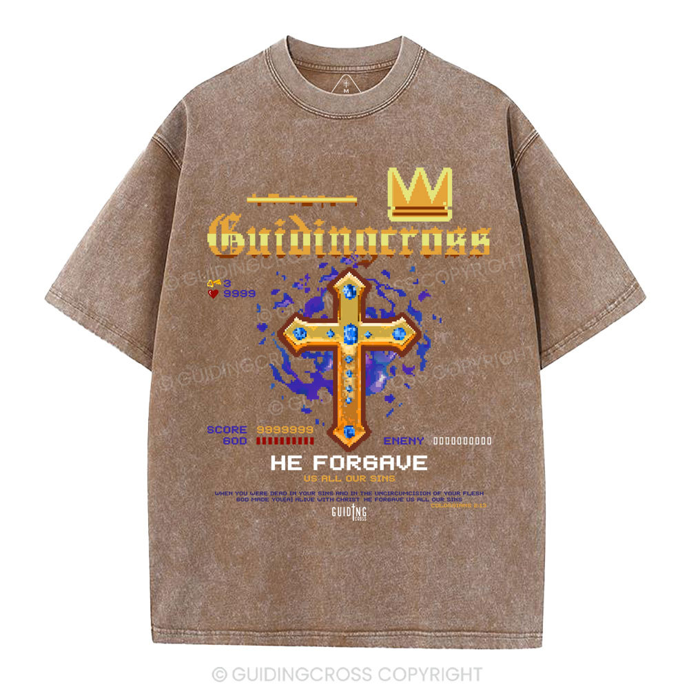 He Forgave Us All Our Sins Christian Washed T-Shirt