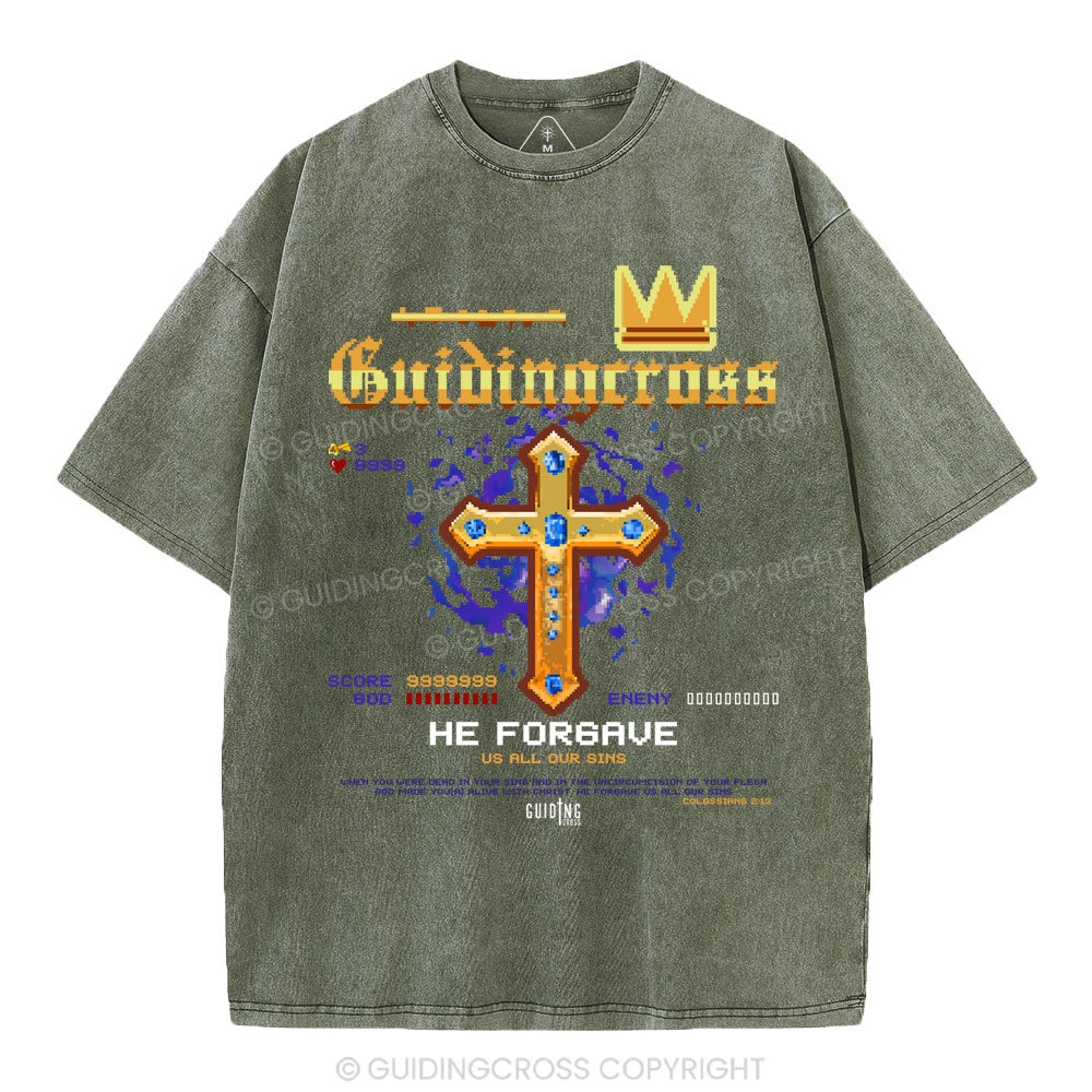 He Forgave Us All Our Sins Christian Washed T-Shirt
