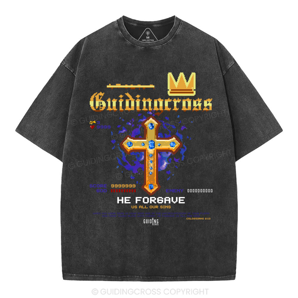 He Forgave Us All Our Sins Christian Washed T-Shirt