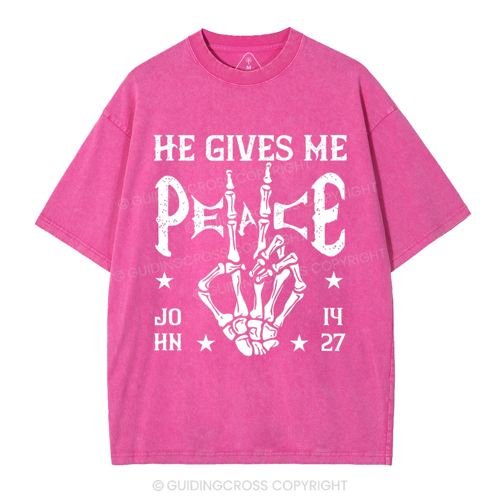 He Gives Me Peace Christian Washed T-Shirt