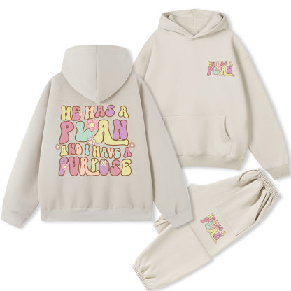 He Has A Plan Christian Fleece Hoodie Set