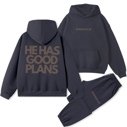 He Has Good Plans Christian Fleece Hoodie Set