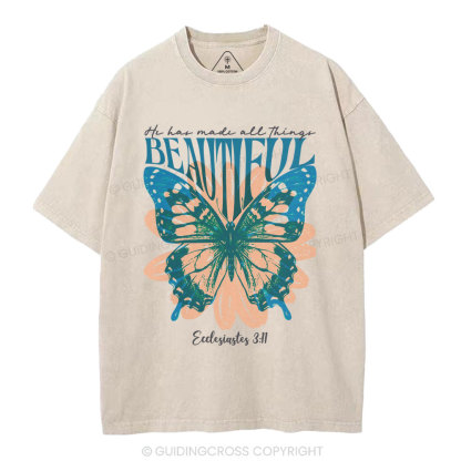 He Has Made All Things Beautiful Christian Washed T-Shirt