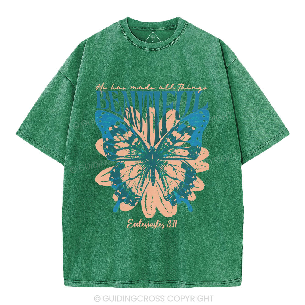 He Has Made All Things Beautiful Christian Washed T-Shirt