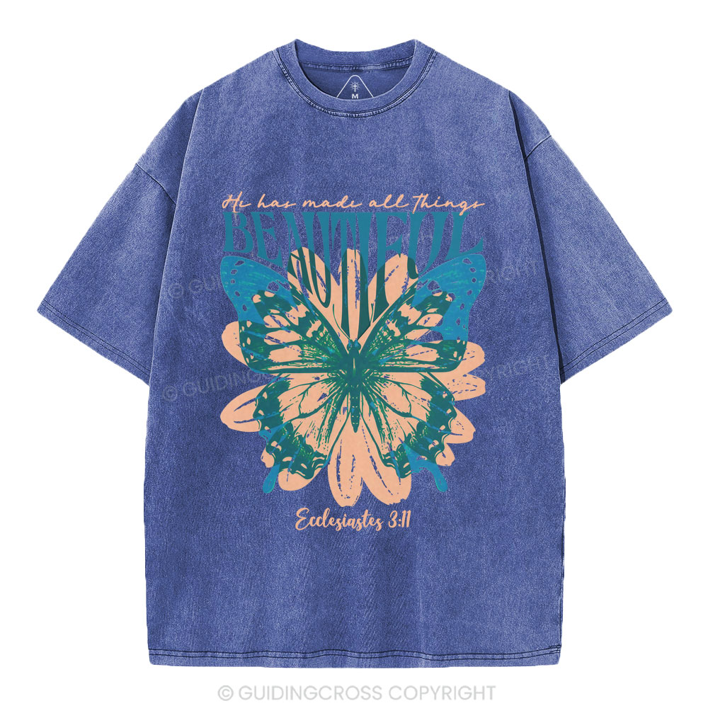He Has Made All Things Beautiful Christian Washed T-Shirt