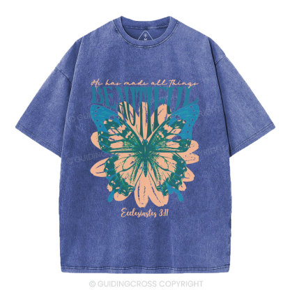 He Has Made All Things Beautiful Christian Washed T-Shirt