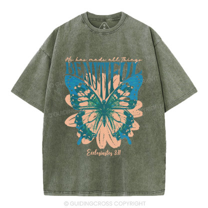 He Has Made All Things Beautiful Christian Washed T-Shirt
