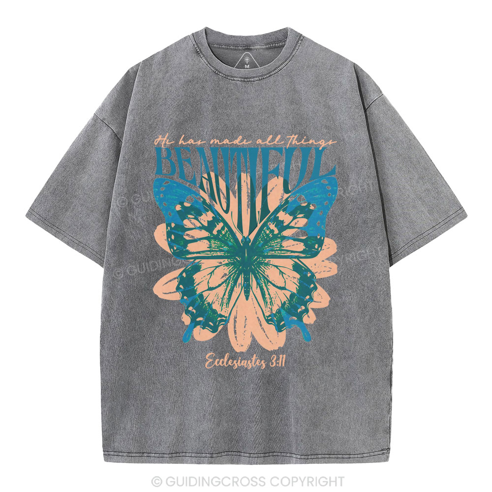 He Has Made All Things Beautiful Christian Washed T-Shirt