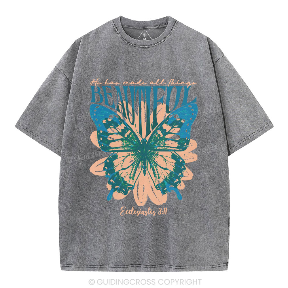 He Has Made All Things Beautiful Christian Washed T-Shirt