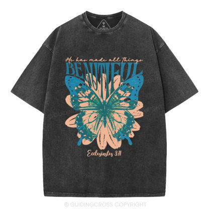 He Has Made All Things Beautiful Christian Washed T-Shirt