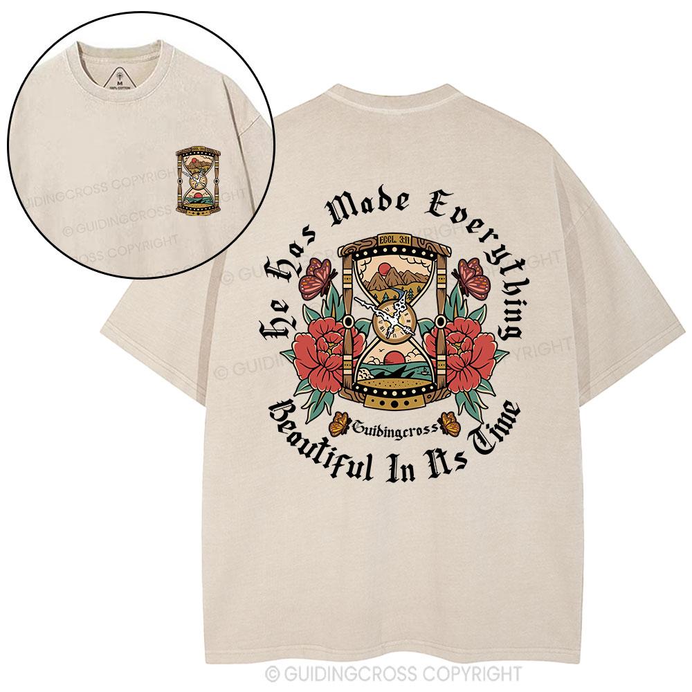 He Has Made Everything Beautiful Christian Washed T-Shirt