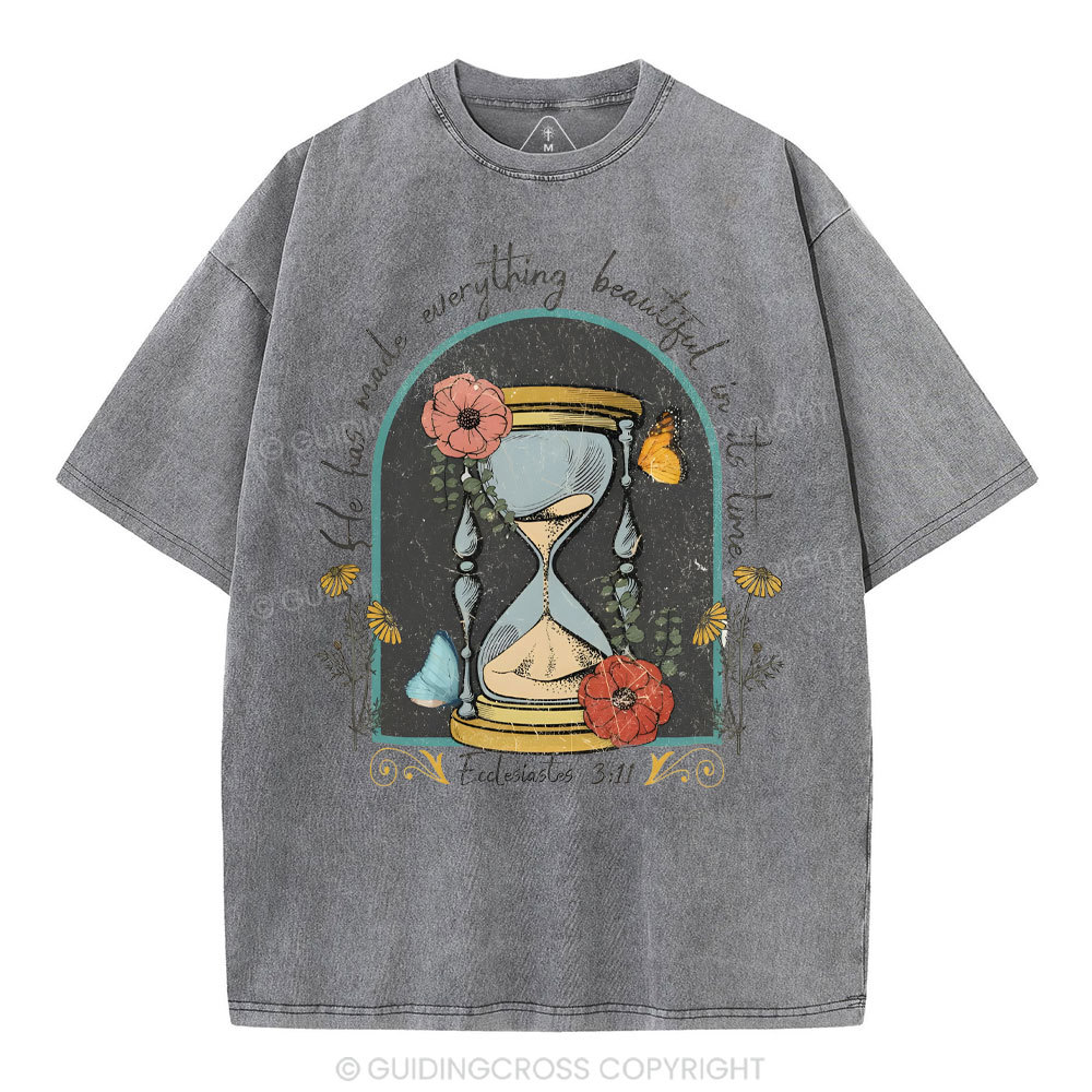 He Has Made Everything Beauty Christian Washed T-Shirt