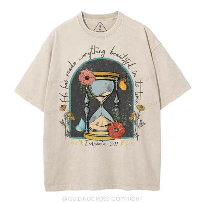 He Has Made Everything Beauty Christian Washed T-Shirt