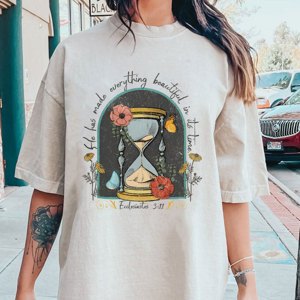 He Has Made Everything Beauty Christian Washed T-Shirt