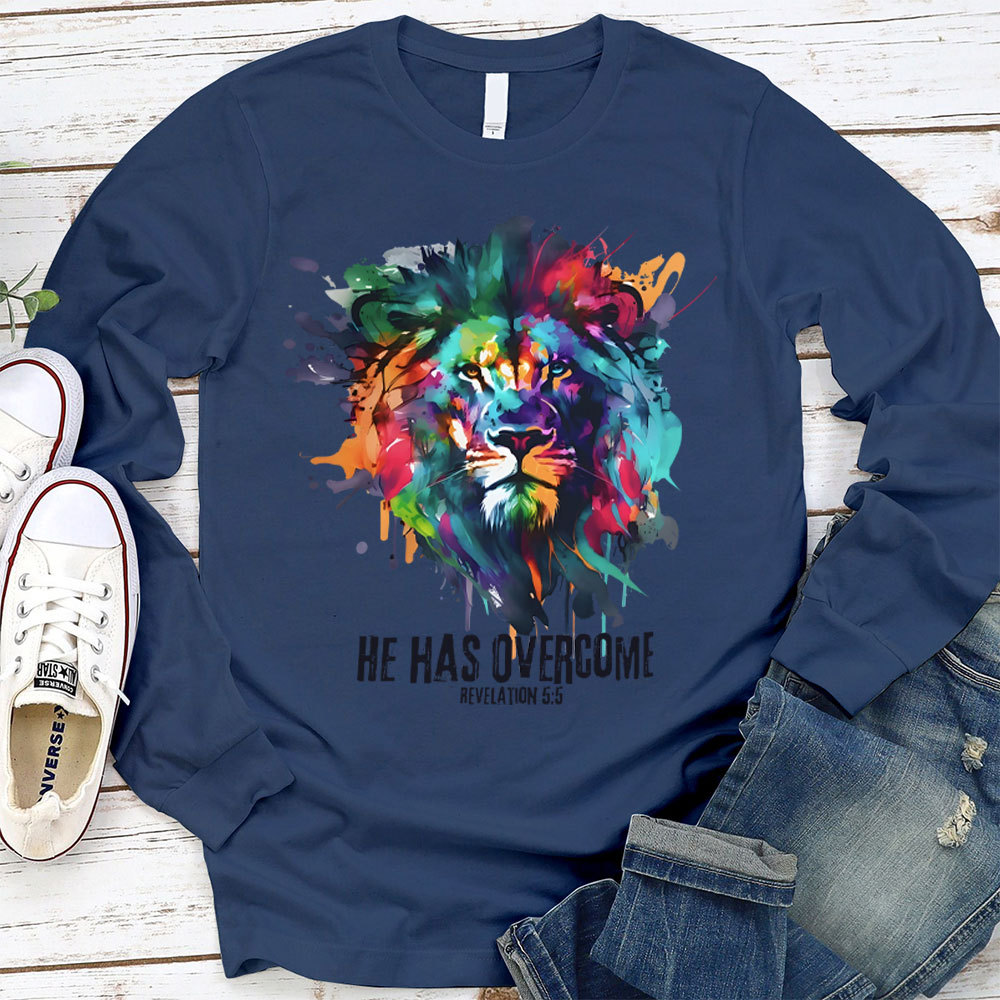 He Has Overcome Christian Long Sleeve T-Shirt