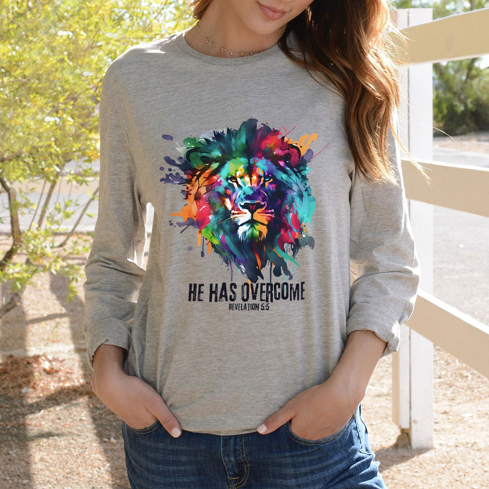 He Has Overcome Christian Long Sleeve T-Shirt