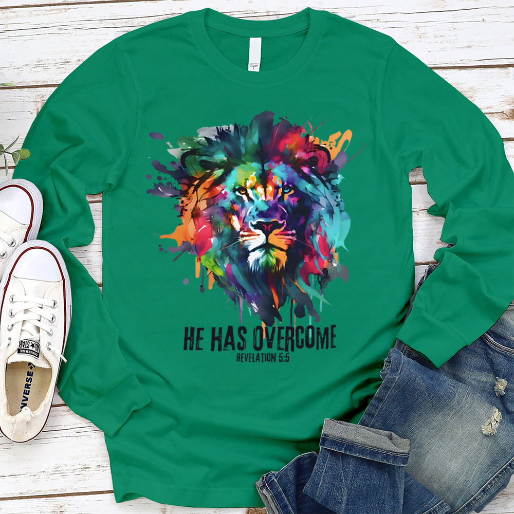 He Has Overcome Christian Long Sleeve T-Shirt