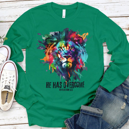 He Has Overcome Christian Long Sleeve T-Shirt