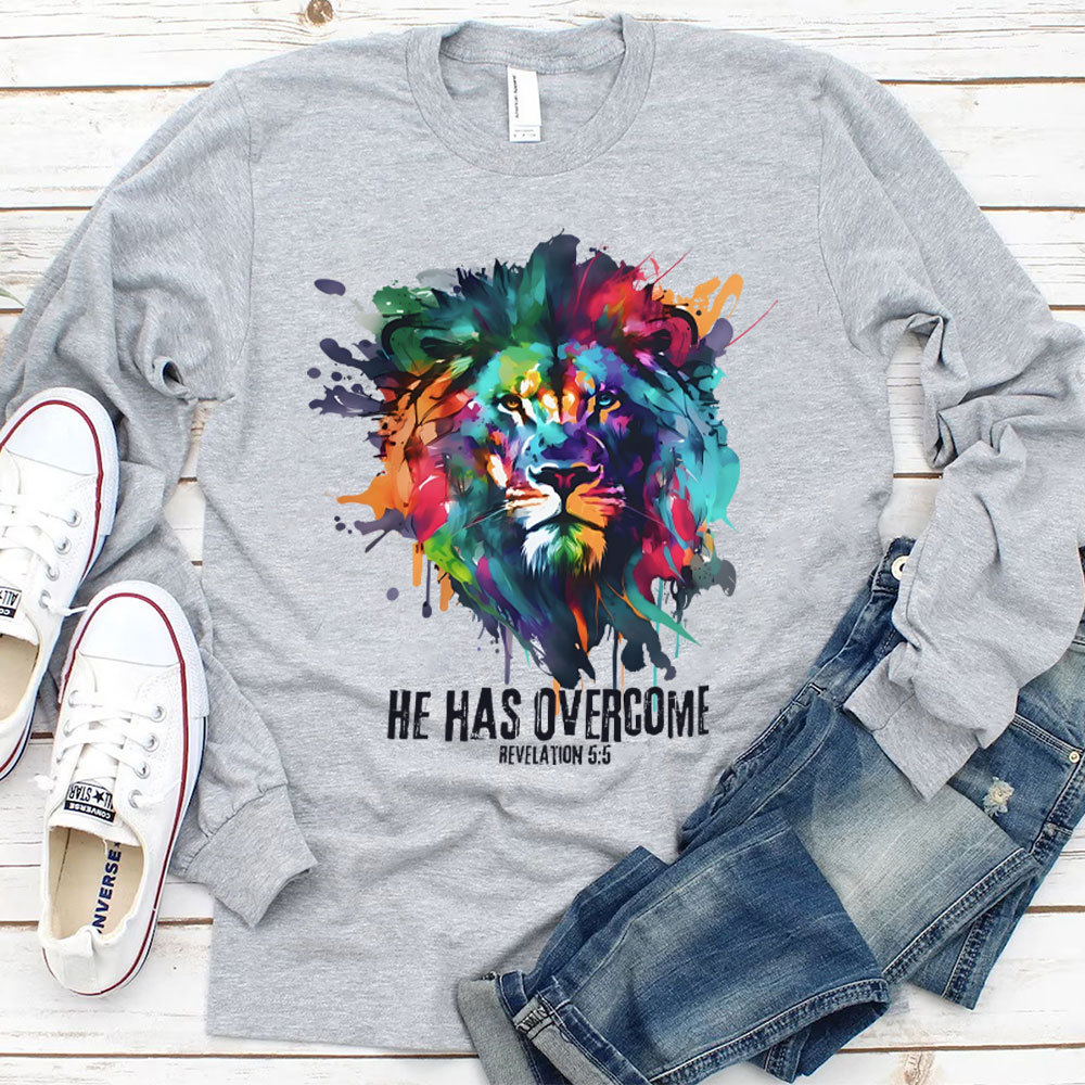 He Has Overcome Christian Long Sleeve T-Shirt
