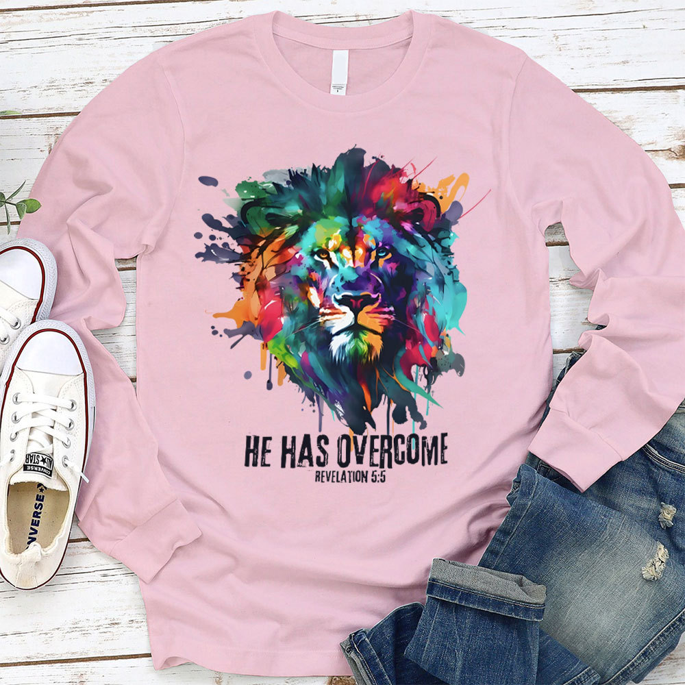He Has Overcome Christian Long Sleeve T-Shirt