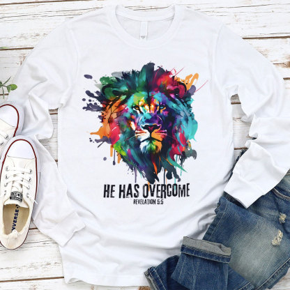 He Has Overcome Christian Long Sleeve T-Shirt