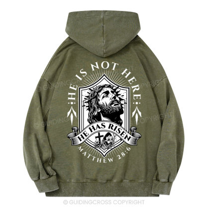 He Has Risen Christian Washed Hoodie