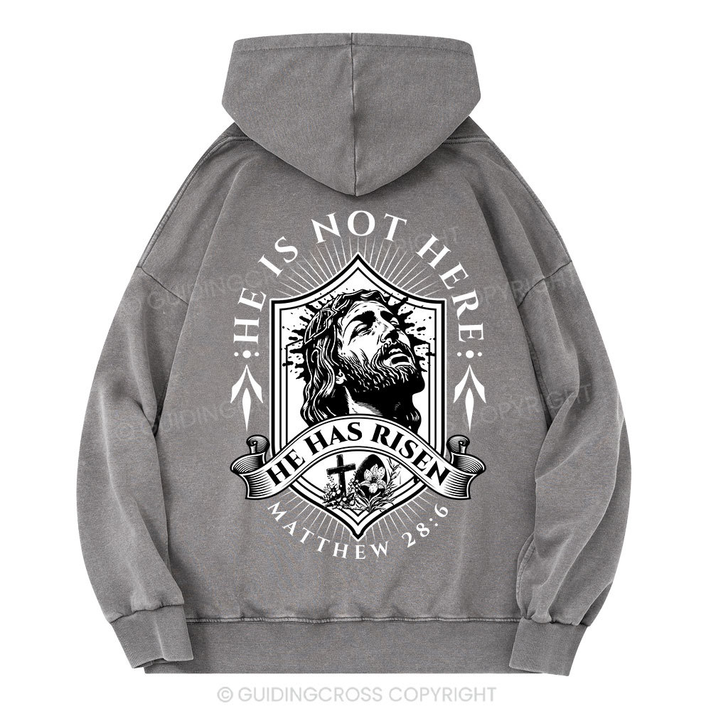 He Has Risen Christian Washed Hoodie
