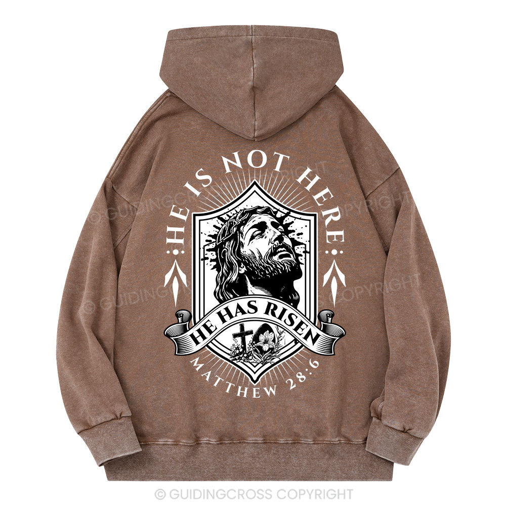 He Has Risen Christian Washed Hoodie