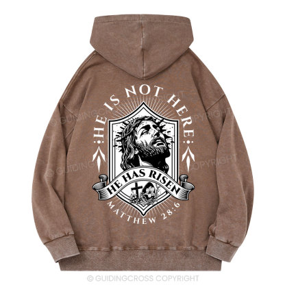 He Has Risen Christian Washed Hoodie