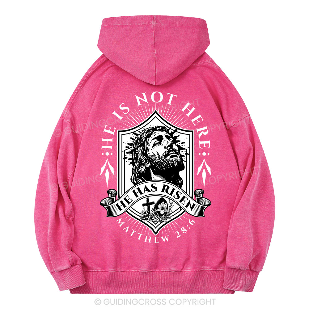 He Has Risen Christian Washed Hoodie