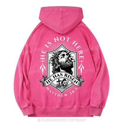 He Has Risen Christian Washed Hoodie