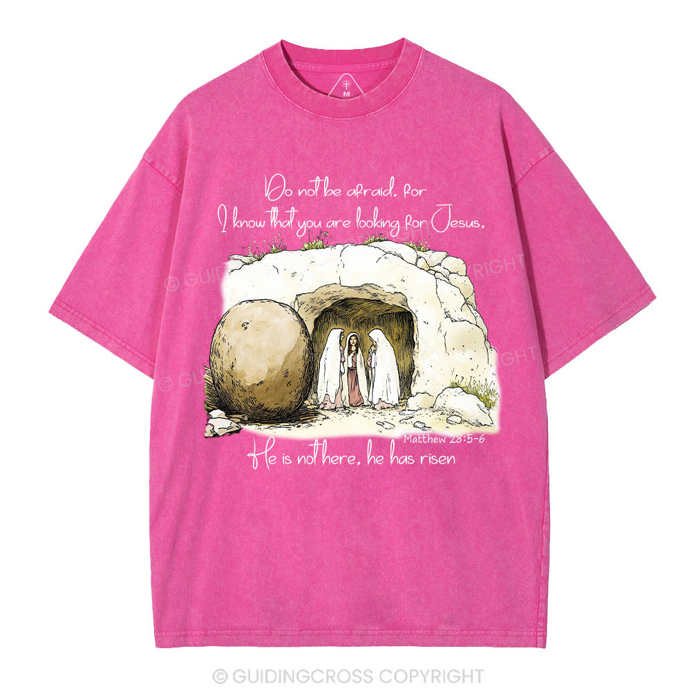 He Has Risen Christian Washed T-Shirt