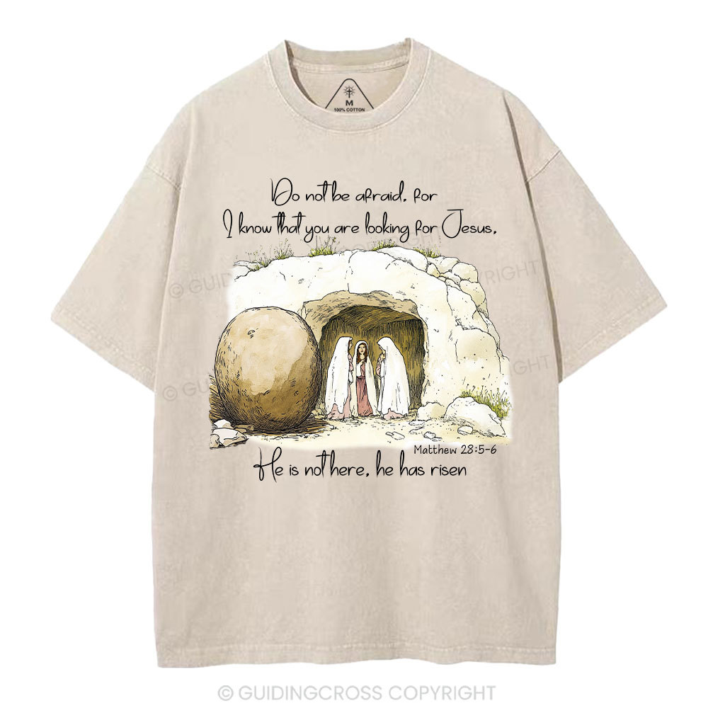 He Has Risen Christian Washed T-Shirt