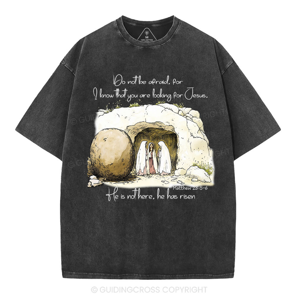 He Has Risen Christian Washed T-Shirt