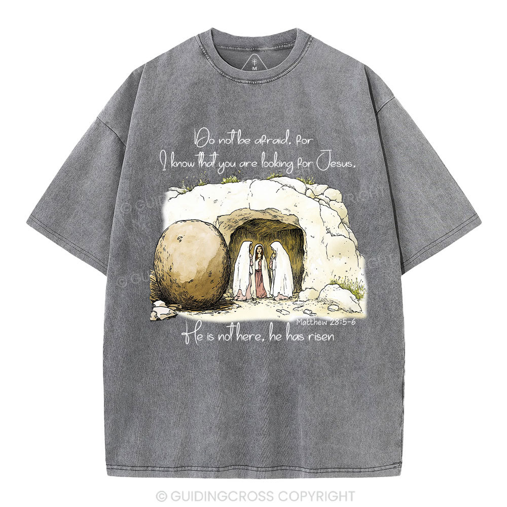 He Has Risen Christian Washed T-Shirt