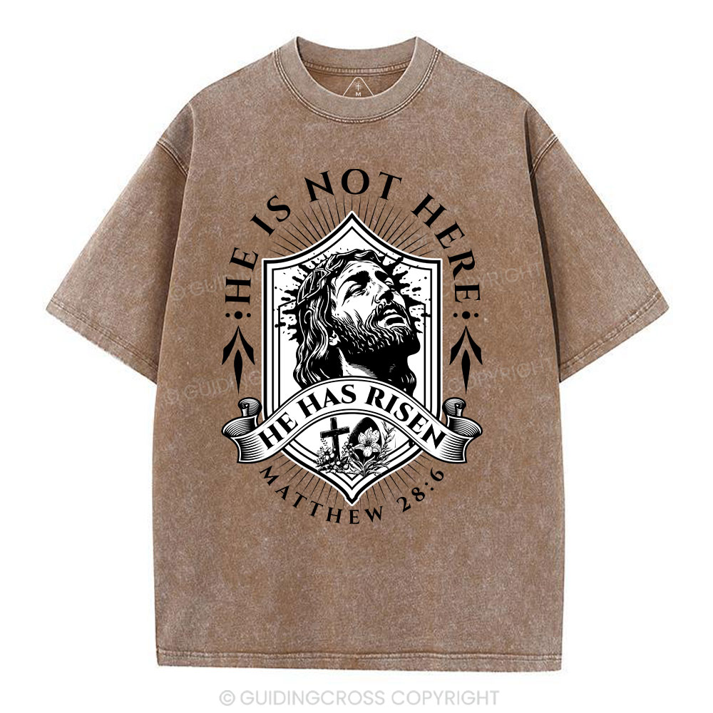 He Has Risen Christian Washed T-Shirt