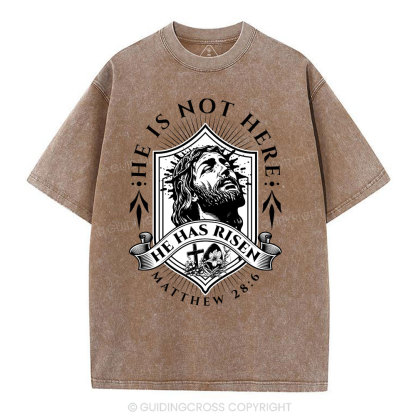 He Has Risen Christian Washed T-Shirt