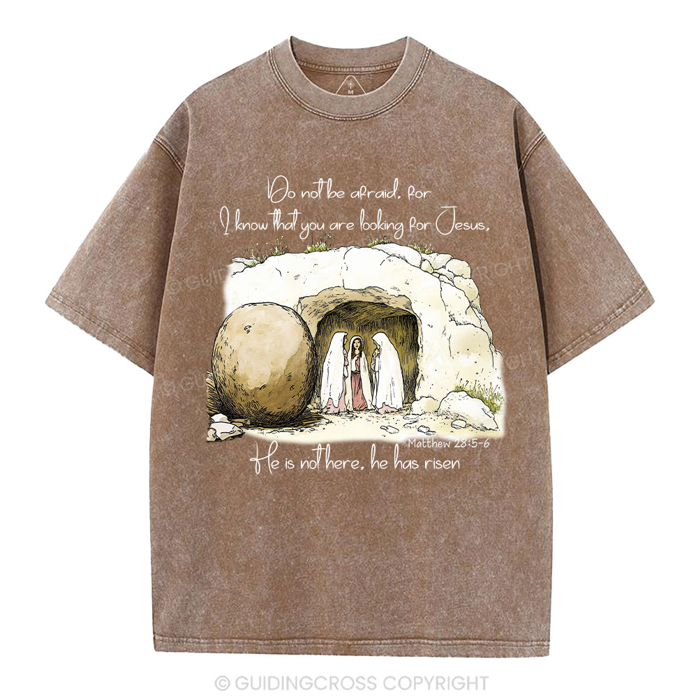 He Has Risen Christian Washed T-Shirt