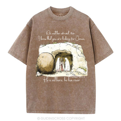 He Has Risen Christian Washed T-Shirt
