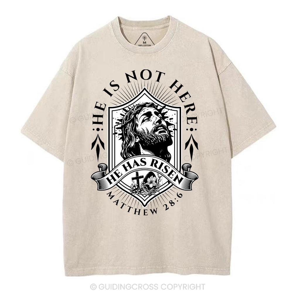 He Has Risen Christian Washed T-Shirt