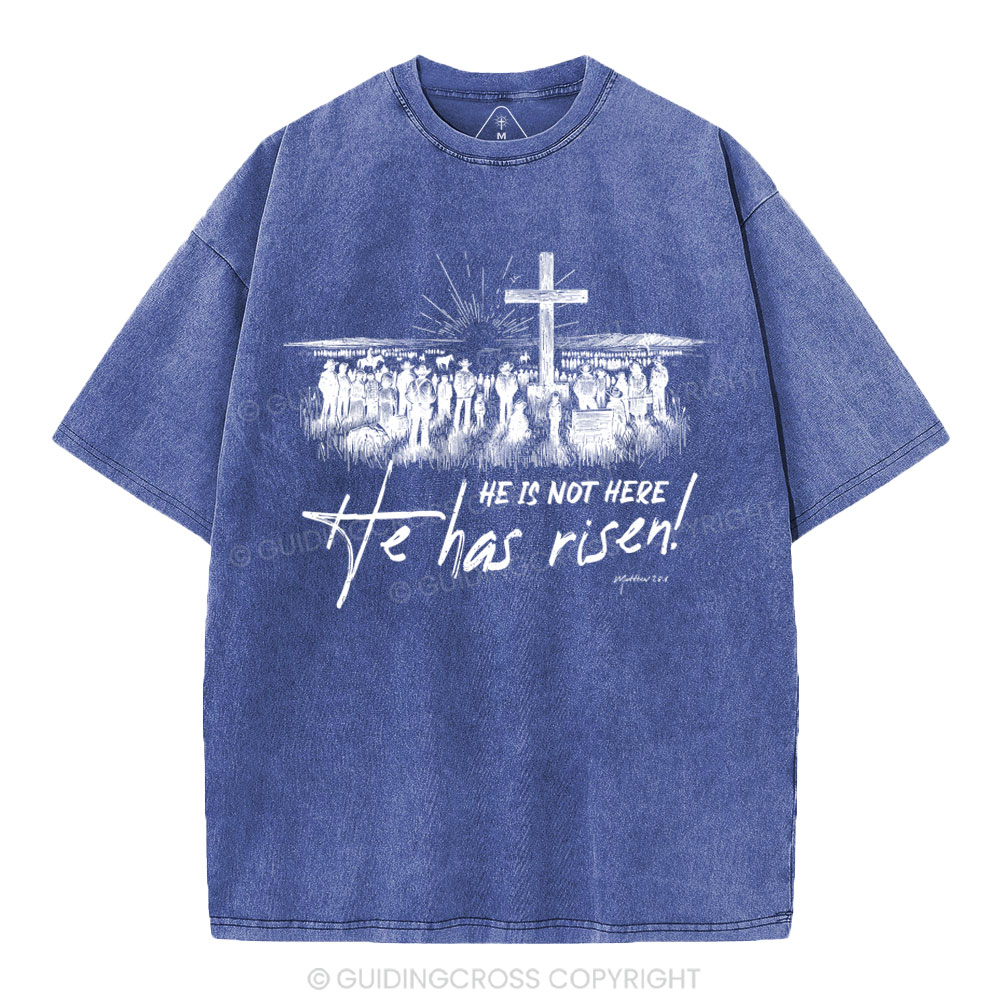 He Has Risen Christian Washed T-Shirt