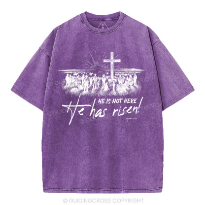 He Has Risen Christian Washed T-Shirt