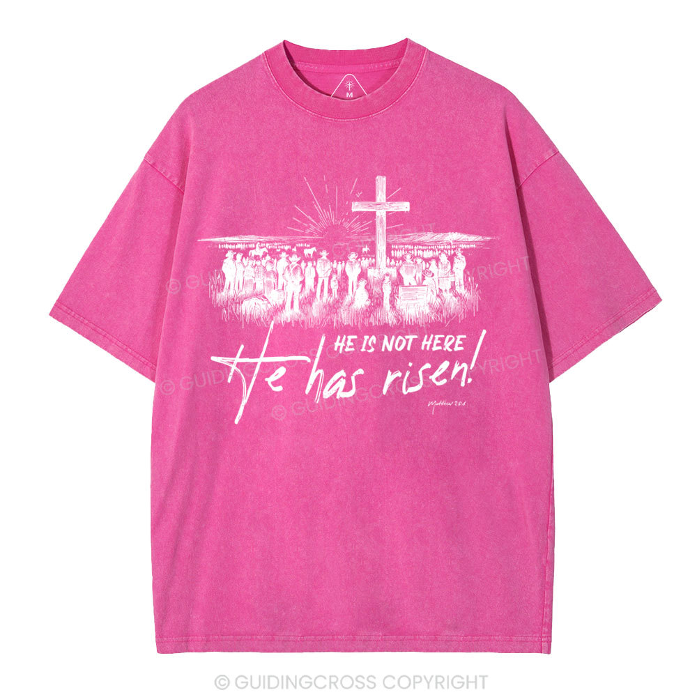 He Has Risen Christian Washed T-Shirt
