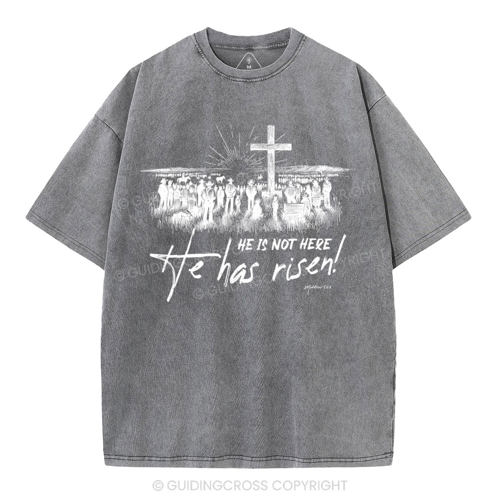 He Has Risen Christian Washed T-Shirt