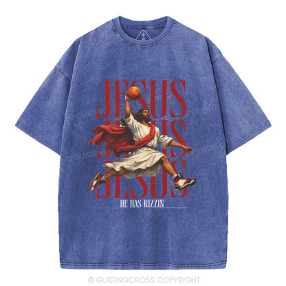 He Has Rizzin Christian Washed T-Shirt