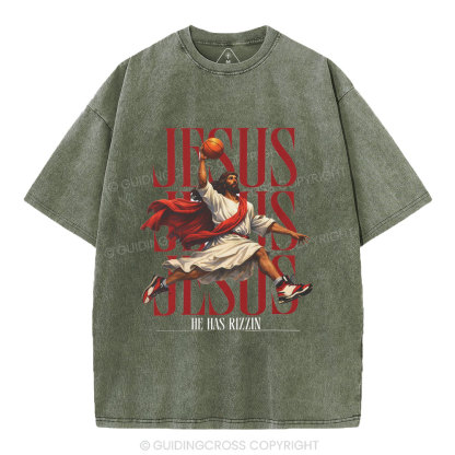 He Has Rizzin Christian Washed T-Shirt