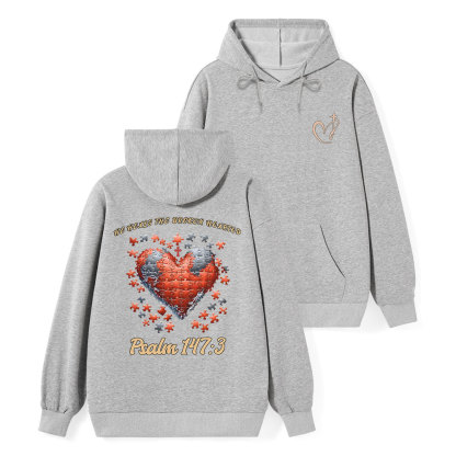 He Heals The Broken He Arted Classic Christian Hoodie