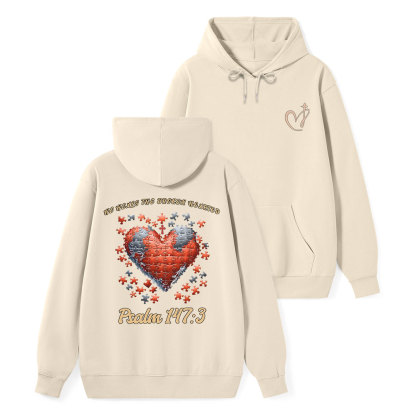 He Heals The Broken He Arted Classic Christian Hoodie